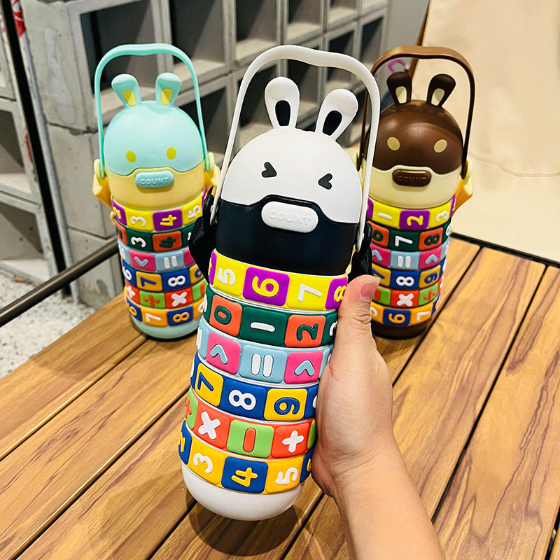 Adorable Kawaii Mathematics Bear Plastic Bottle | Sipper | 520ml