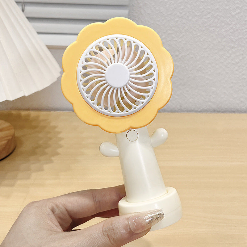 Flower Style USB Rechargeable 3-Speed Handheld Fan