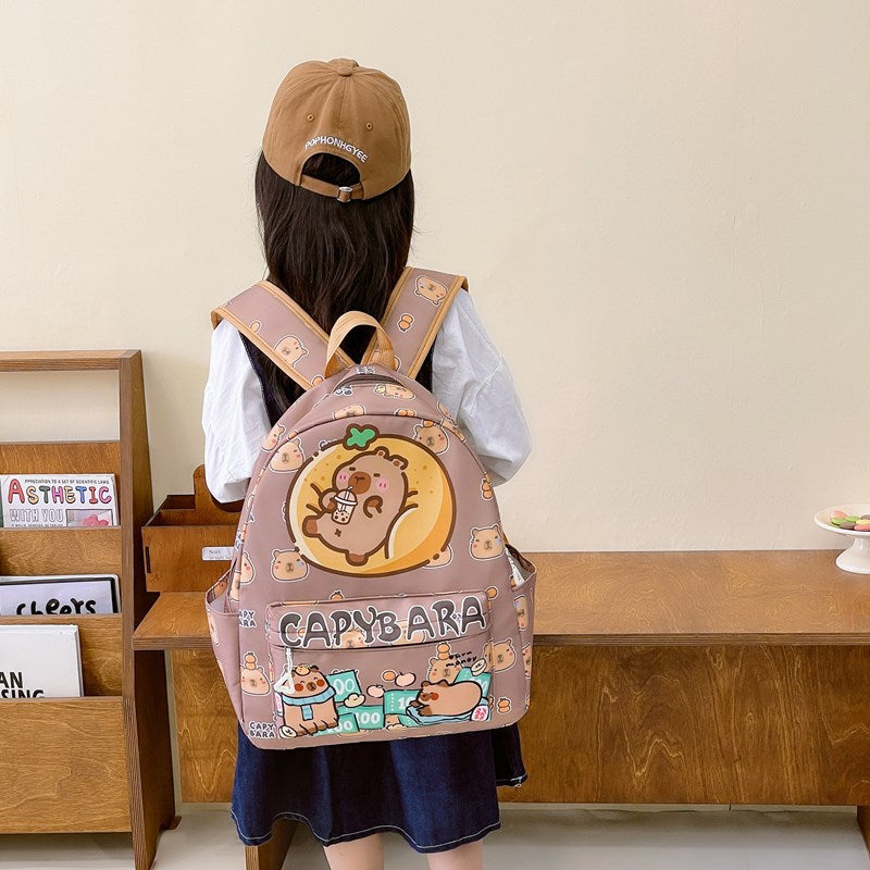 Capybara Printed School Bag | Backpack
