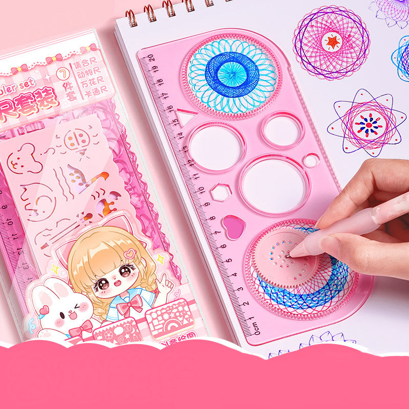 Kawaii Drawing Ruler Set of 7+1