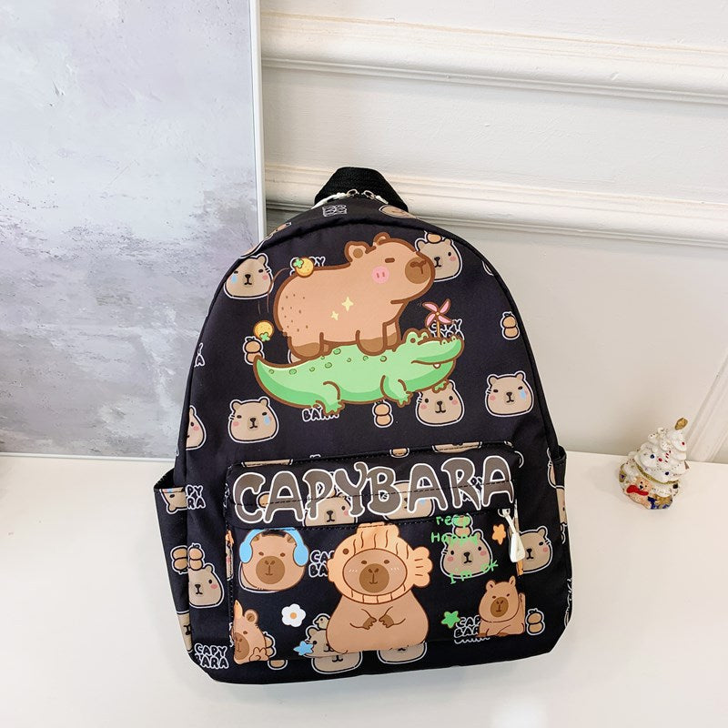 Capybara Printed School Bag | Backpack