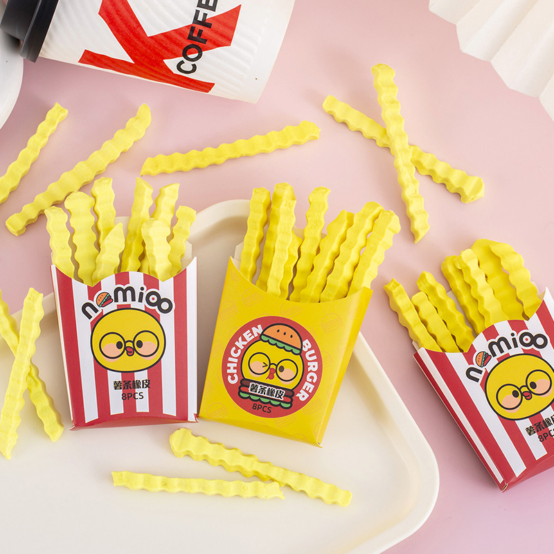 French Fries Erasers Pack of 8 pcs