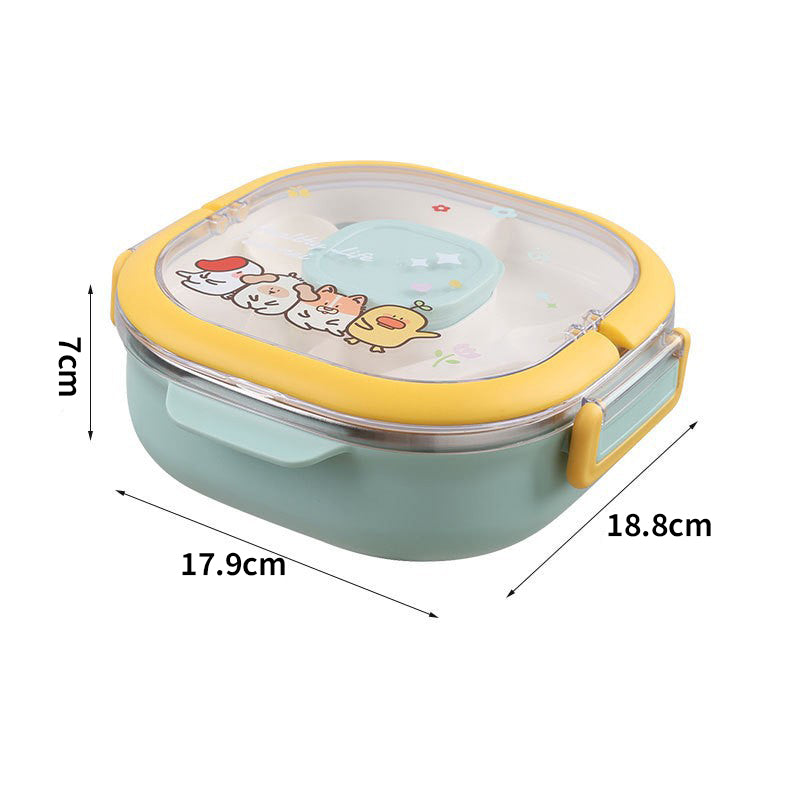 Cute Animal Lunch Box 🥗 | 700ml Stainless Steel Delight!