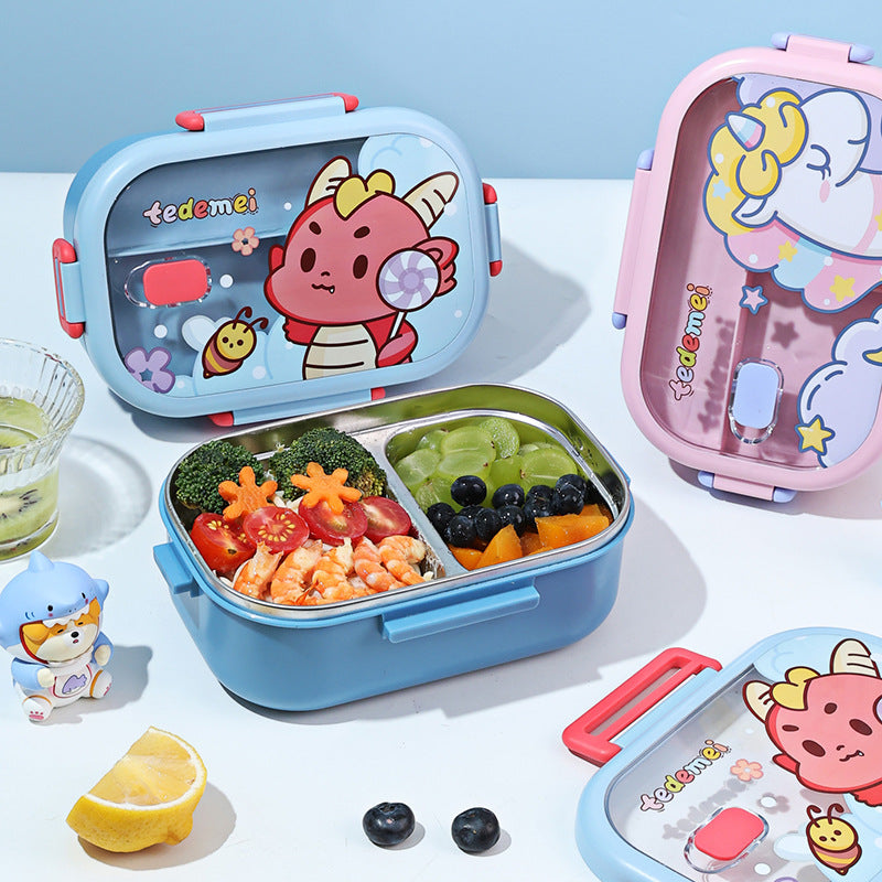 Cute Animal Steel Lunch Box – 850ml of Fun & Freshness!