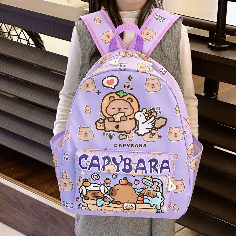 Capybara Printed School Bag | Backpack