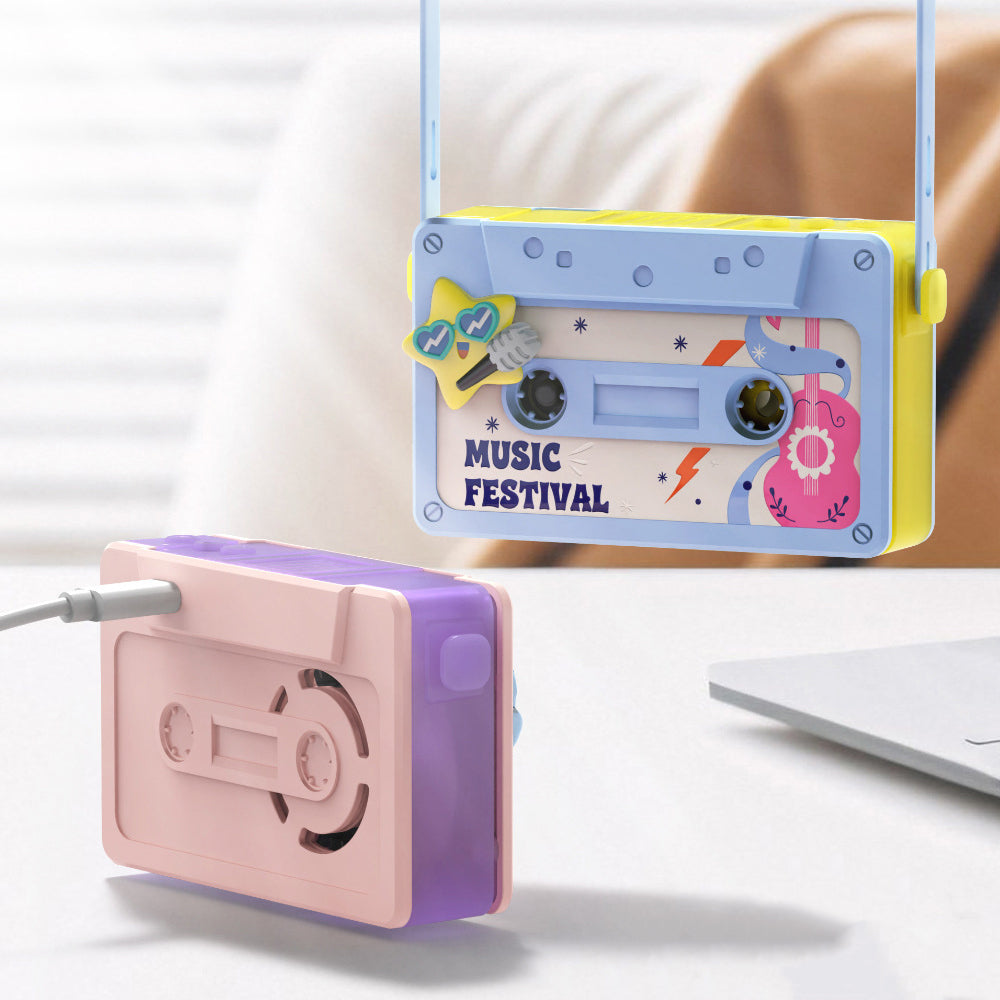 Hip-Hop Modern Cool: Tape-Style Neck Fan & Recorder