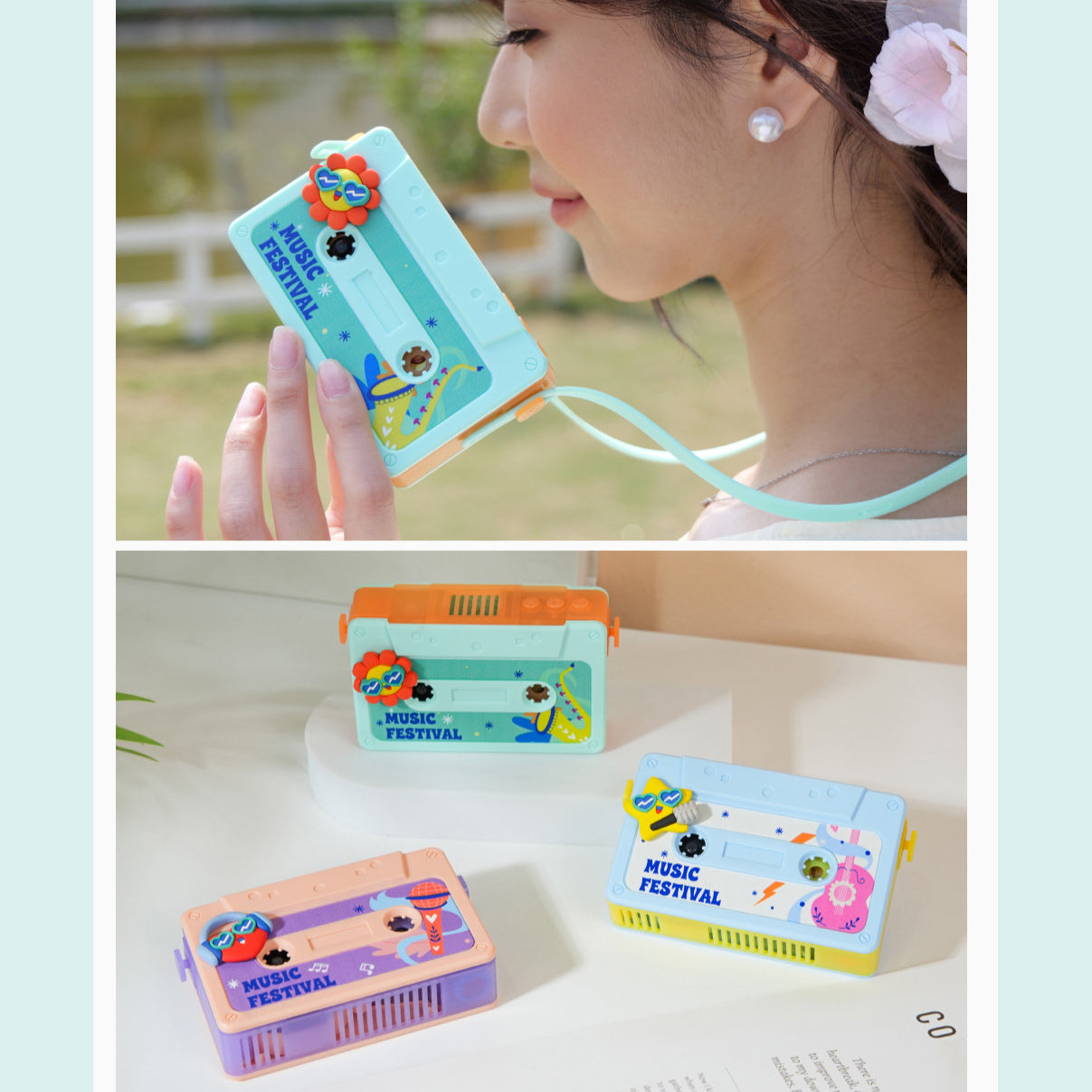 Hip-Hop Modern Cool: Tape-Style Neck Fan & Recorder