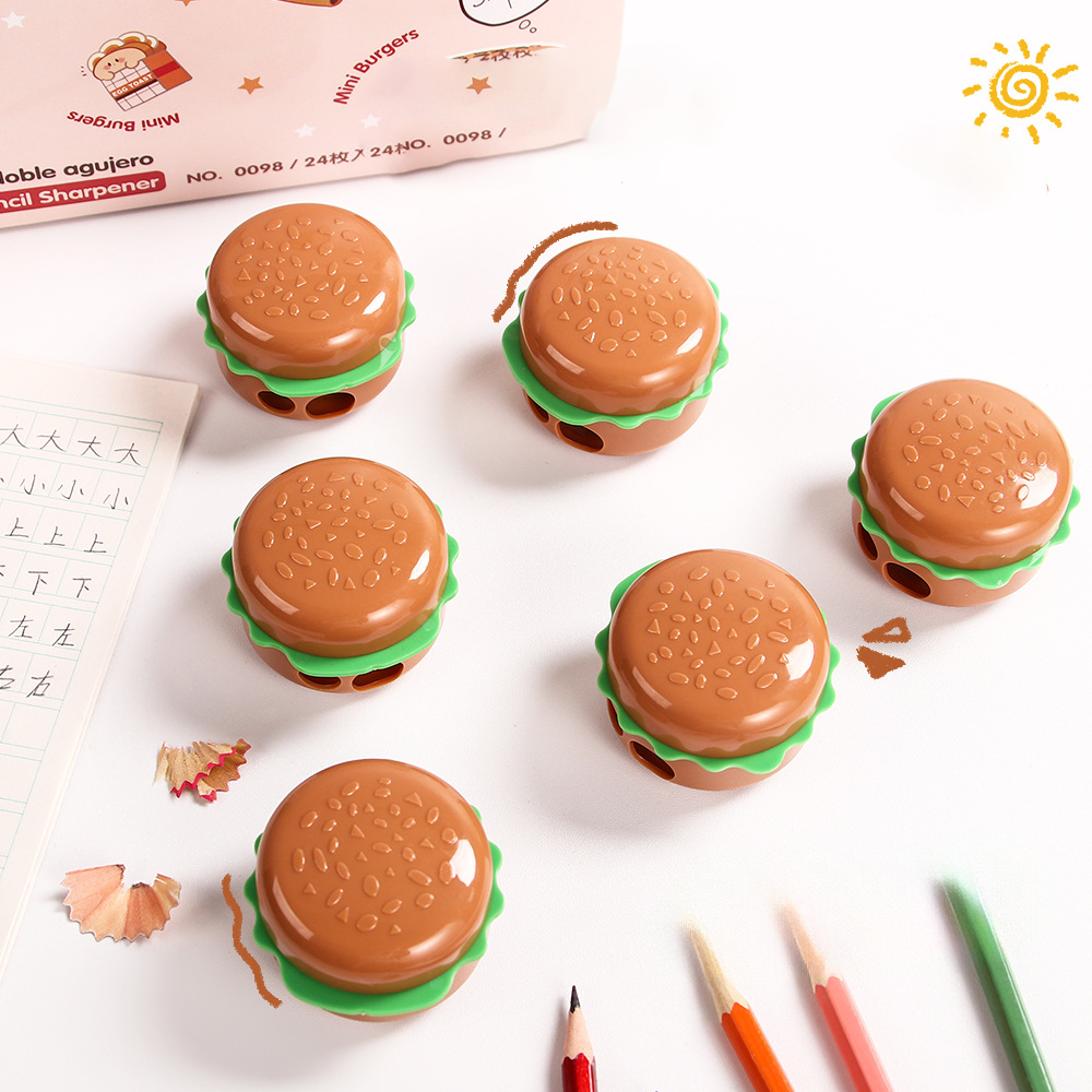 Burger Shape Double Hole Pencil Sharpener