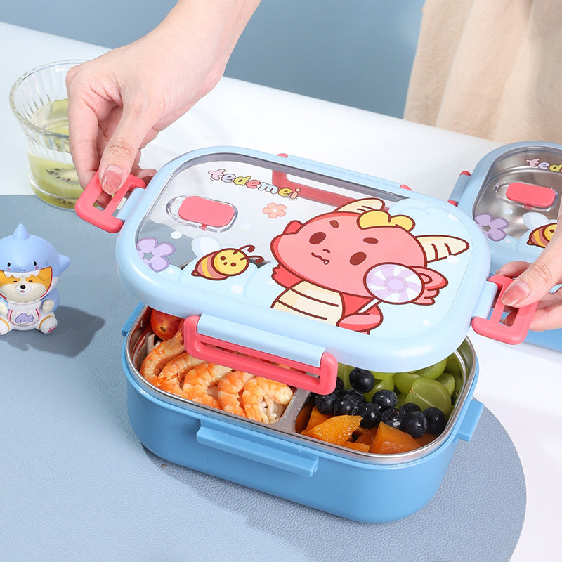 Cute Animal Steel Lunch Box – 850ml of Fun & Freshness!