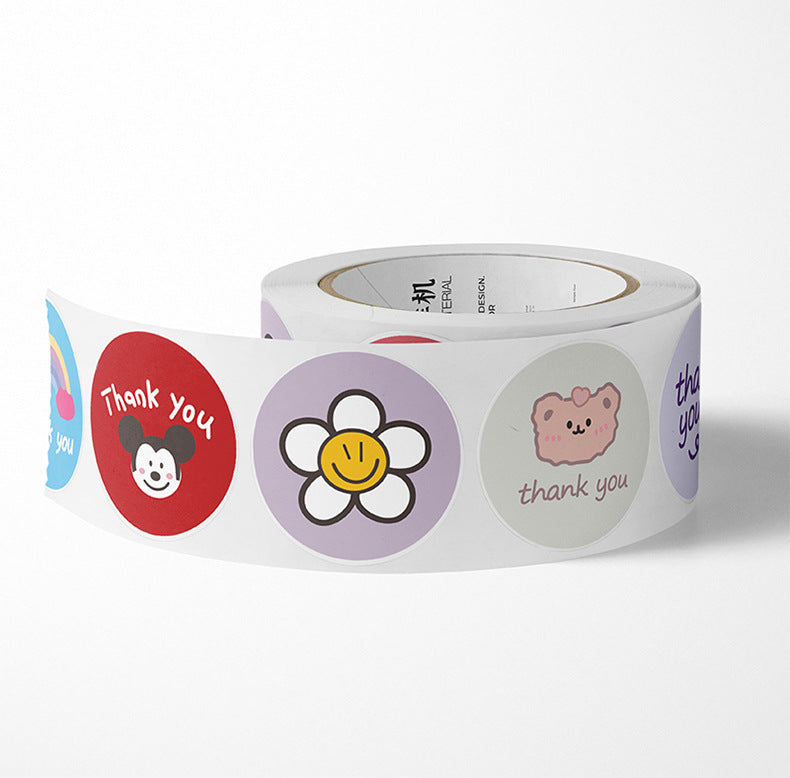 Cute Thank You Sealing Sticker Roll