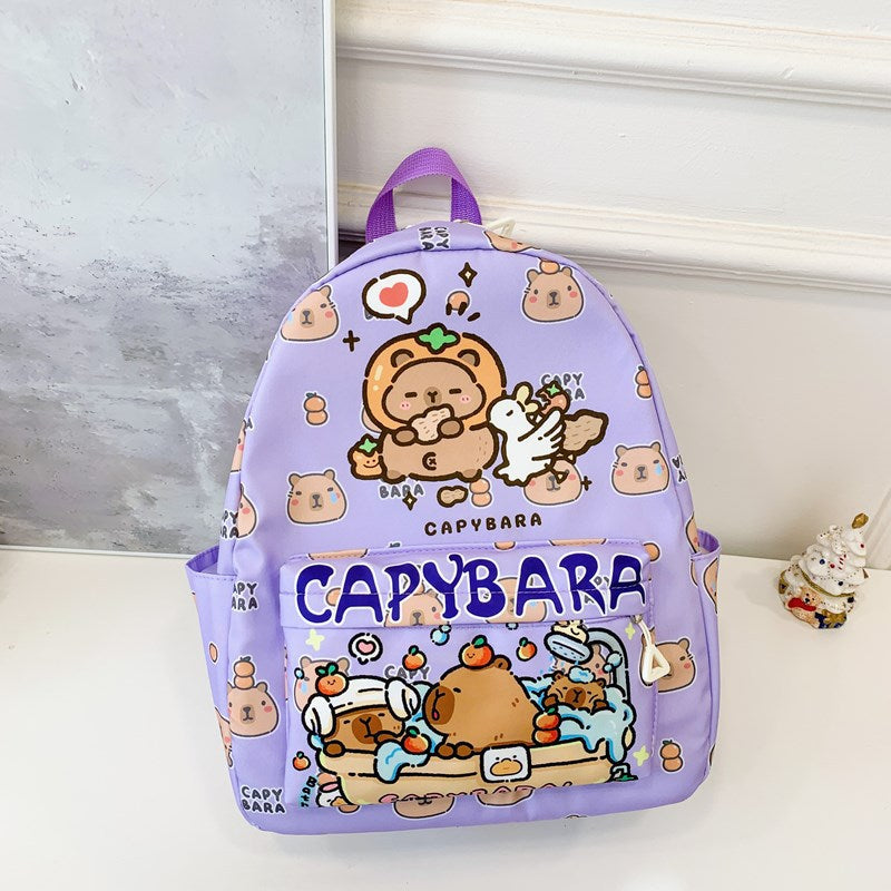 Capybara Printed School Bag | Backpack