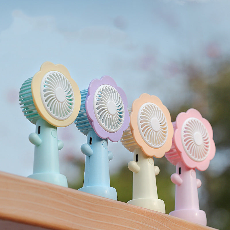 Flower Style USB Rechargeable 3-Speed Handheld Fan