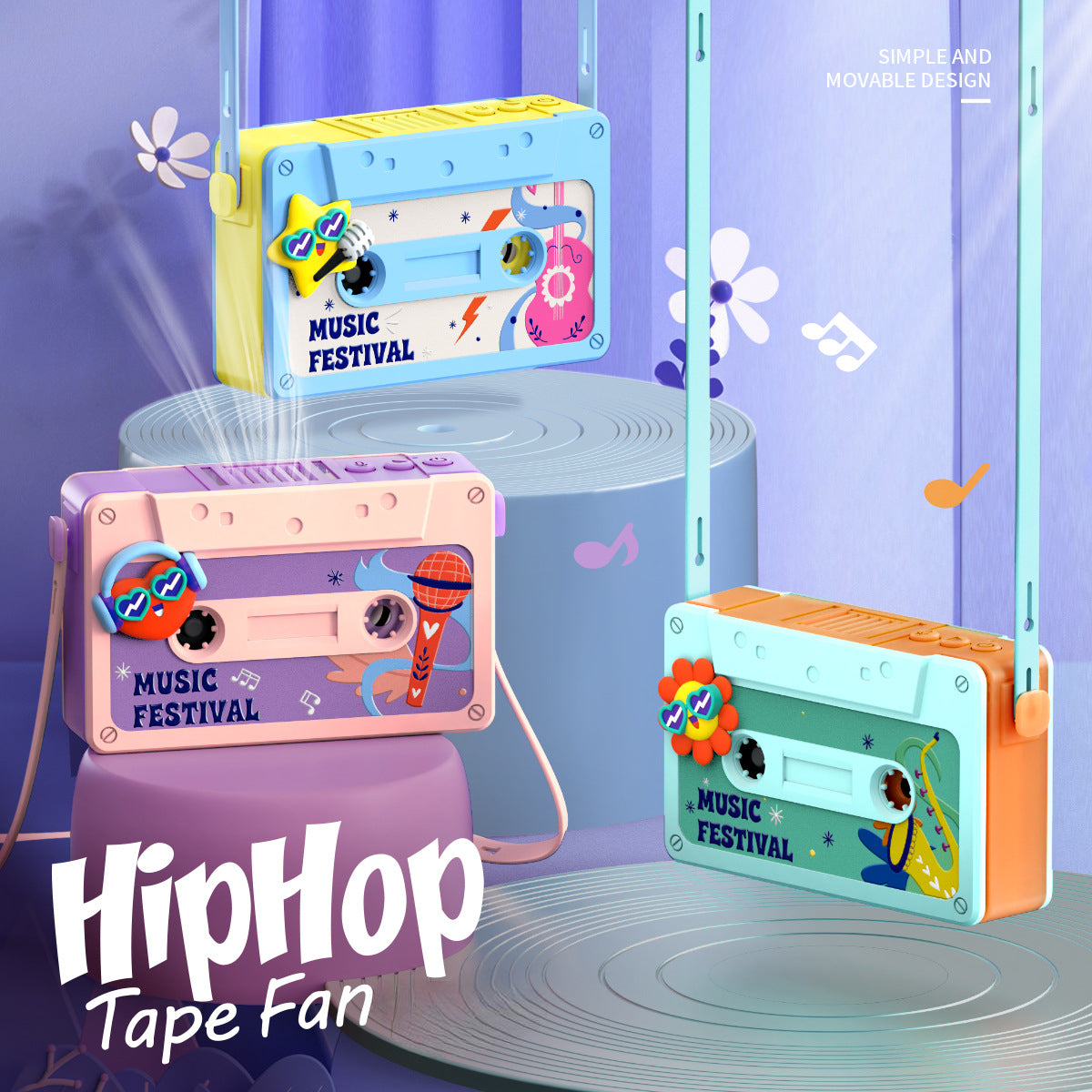 Hip-Hop Modern Cool: Tape-Style Neck Fan & Recorder