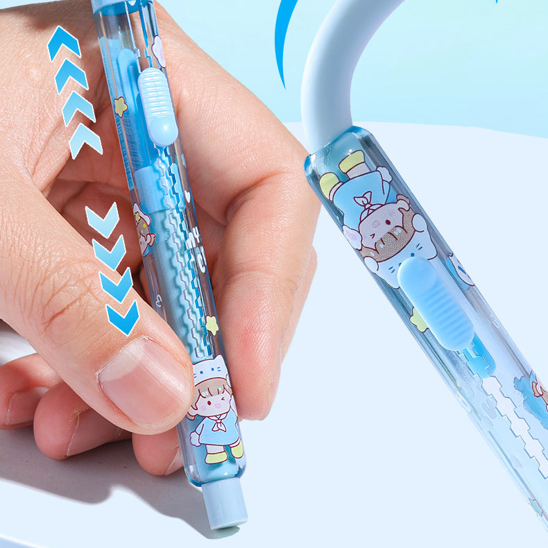 Girl Push Pull Retractable Sliding Eraser