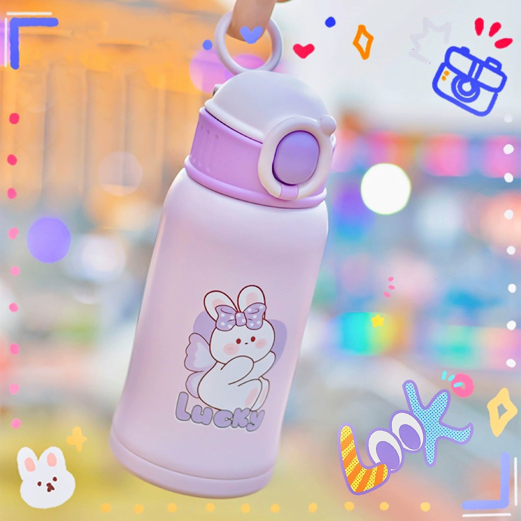 Children Stainless Steel Water Bottle With Pouch - 500ml