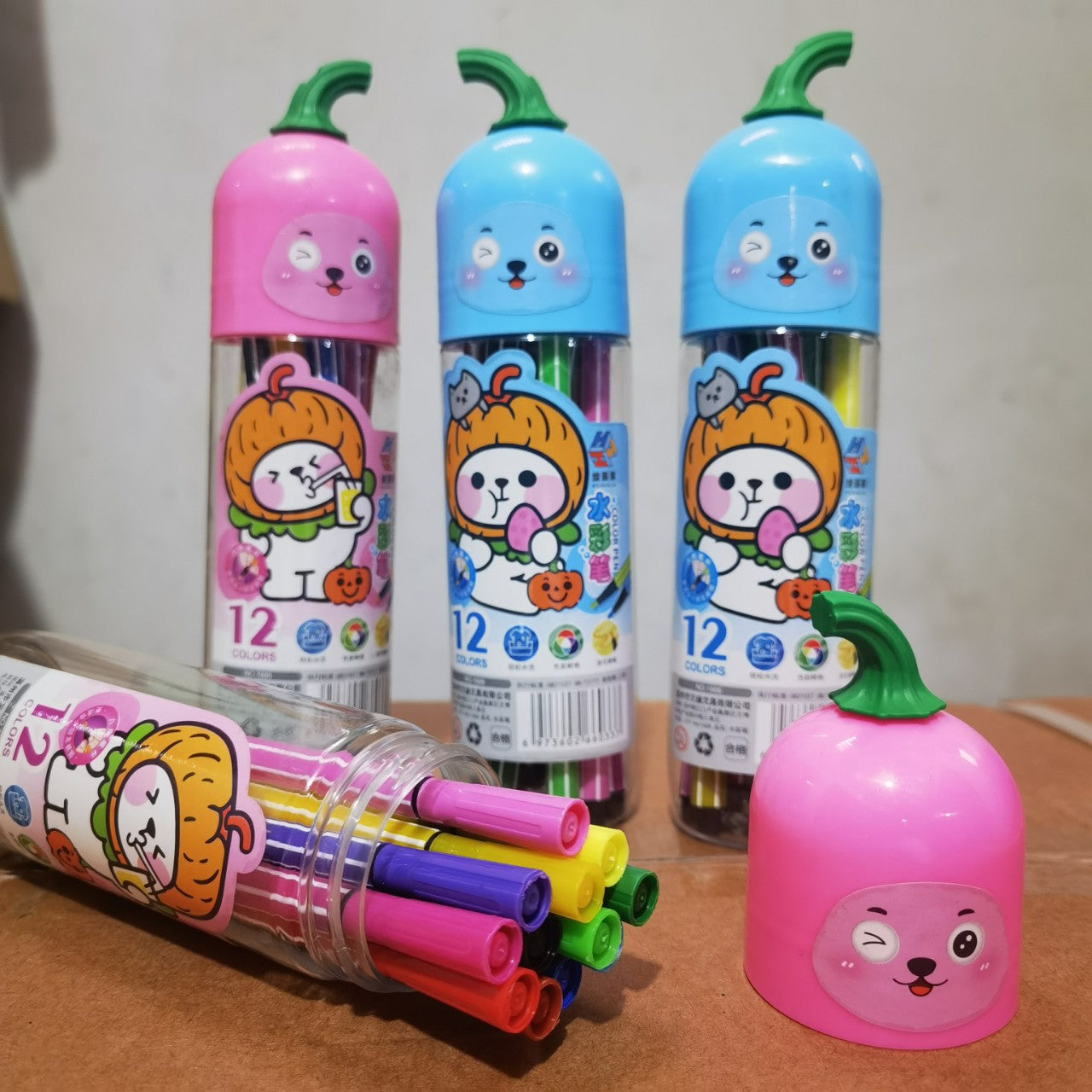 Pumpkin Case Sketch Pens Set of 12 Colors