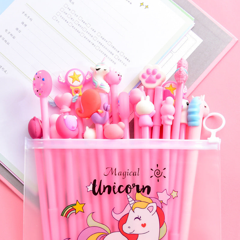Pink Series Cartoon Gel Pen Set of 10