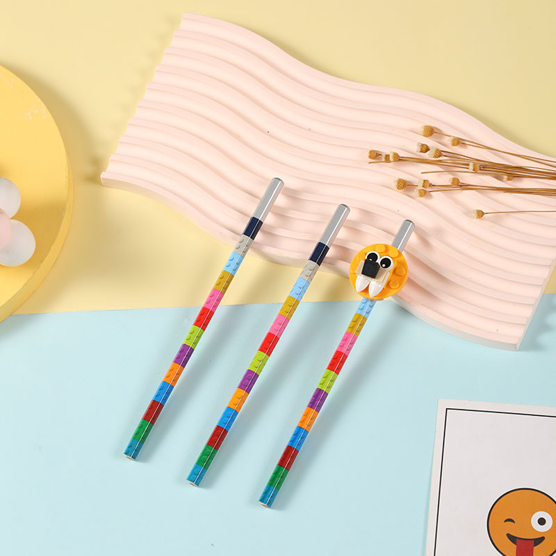 Creative DIY Animal Blocks Pencil Set