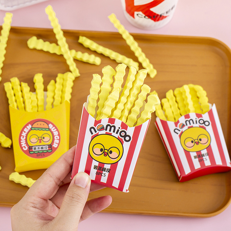 French Fries Erasers Pack of 8 pcs