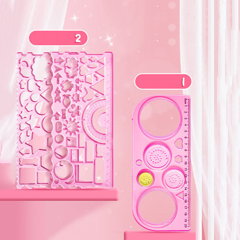 Kawaii Drawing Ruler Set of 7+1