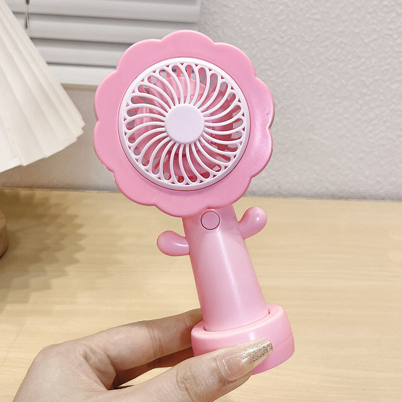 Flower Style USB Rechargeable 3-Speed Handheld Fan