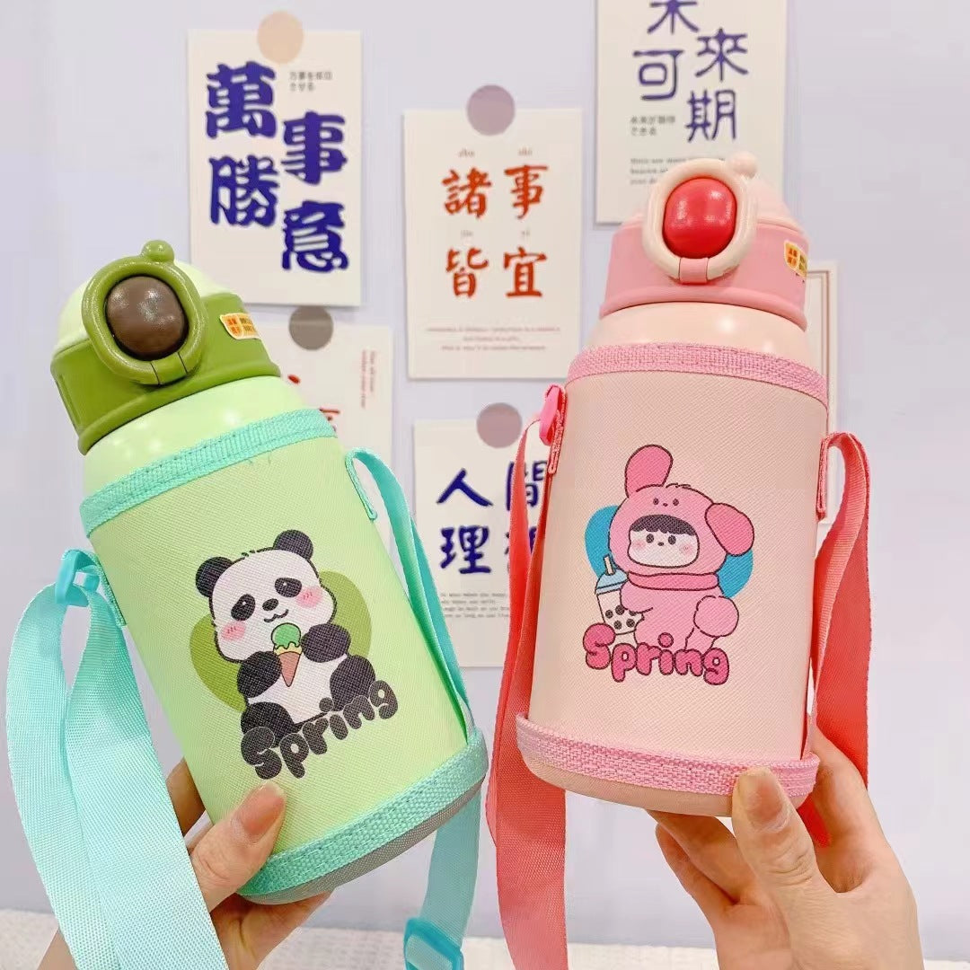 Children Stainless Steel Water Bottle With Pouch - 500ml