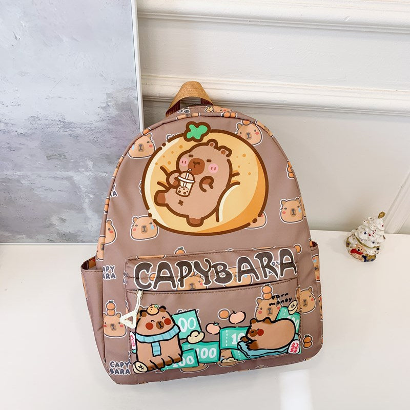 Capybara Printed School Bag | Backpack