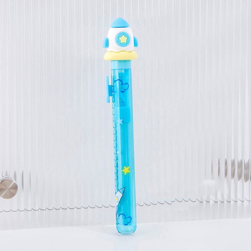 Space Rocket Push Pull Retractable Sliding Eraser