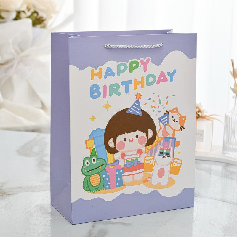 Kawaii Cartoon Happy Birthday Paper Gift Bag