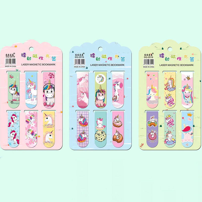 Cartoon Magnetic Bookmarks Set of 6