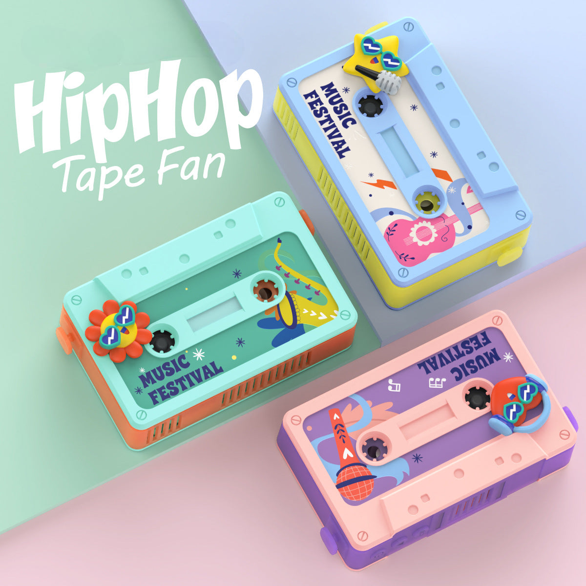 Hip-Hop Modern Cool: Tape-Style Neck Fan & Recorder
