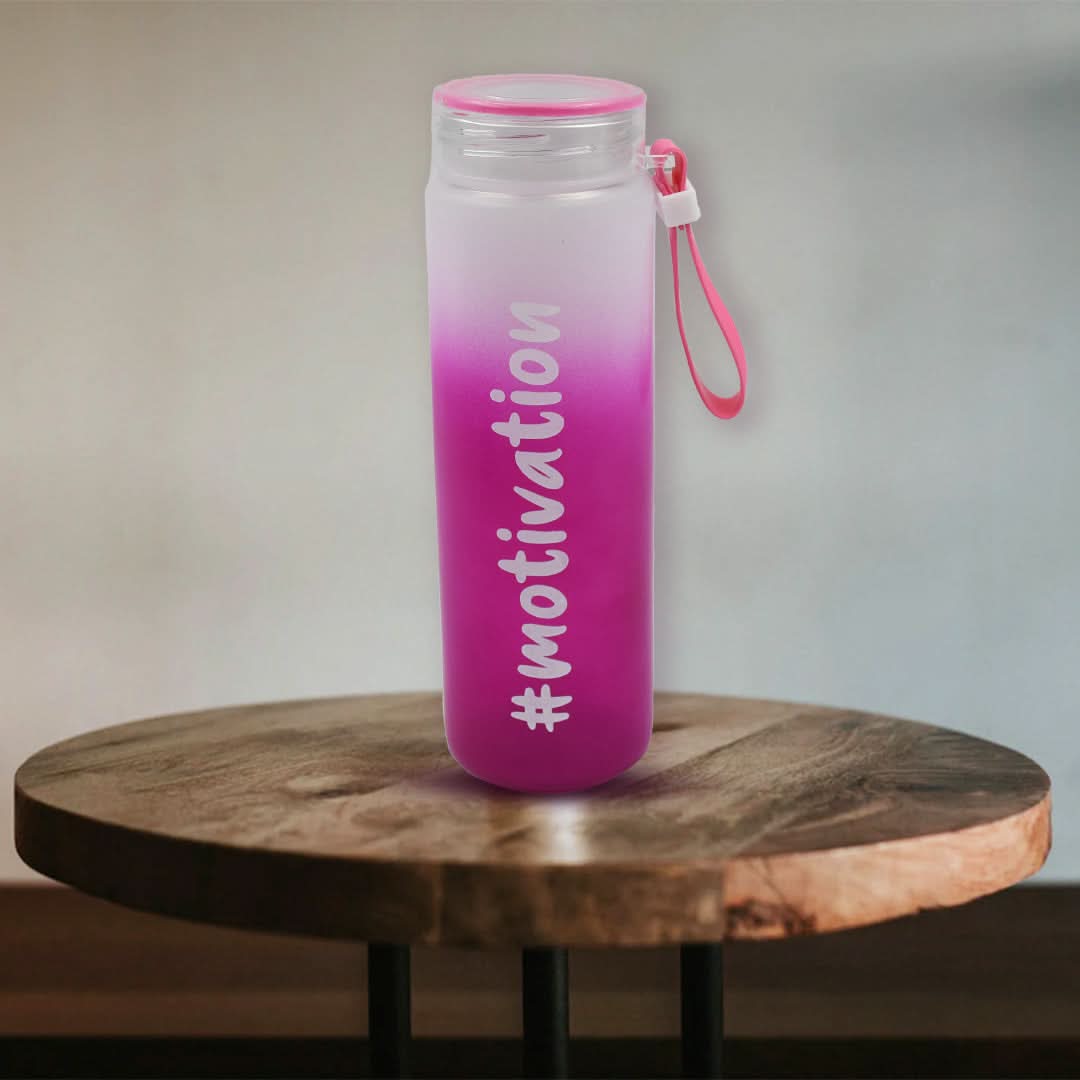 350ml Glass Bottle with Time Markers Stay Hydrated Daily