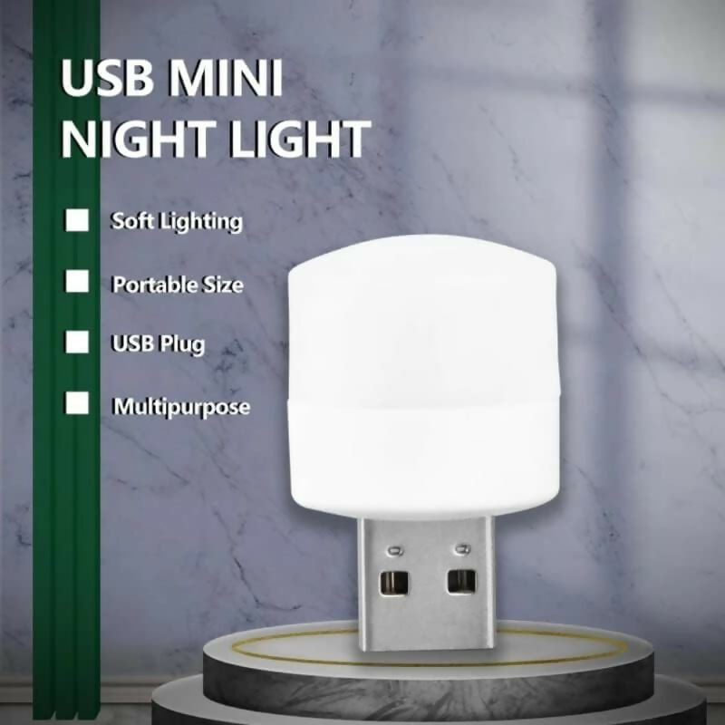 Plug-in Mini USB LED Night Light Portable & Flexible (5 PCS)