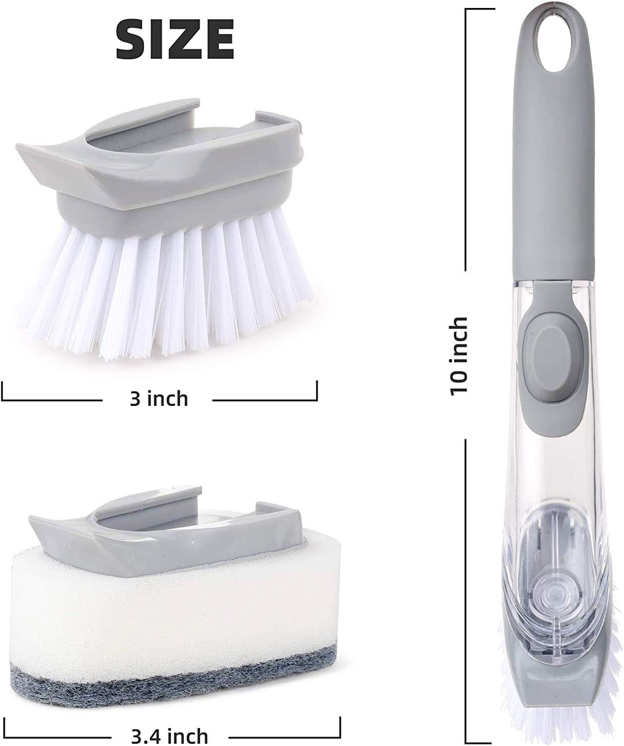 Automatic Liquid Dispenser Dish Brush Scrubber