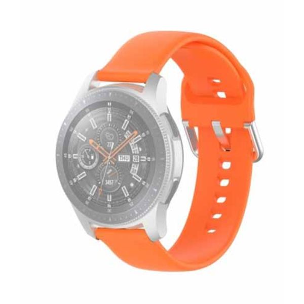 Orange Plain Silicone Strap With Stainless steel Buckle For Smart Watch (20mm)