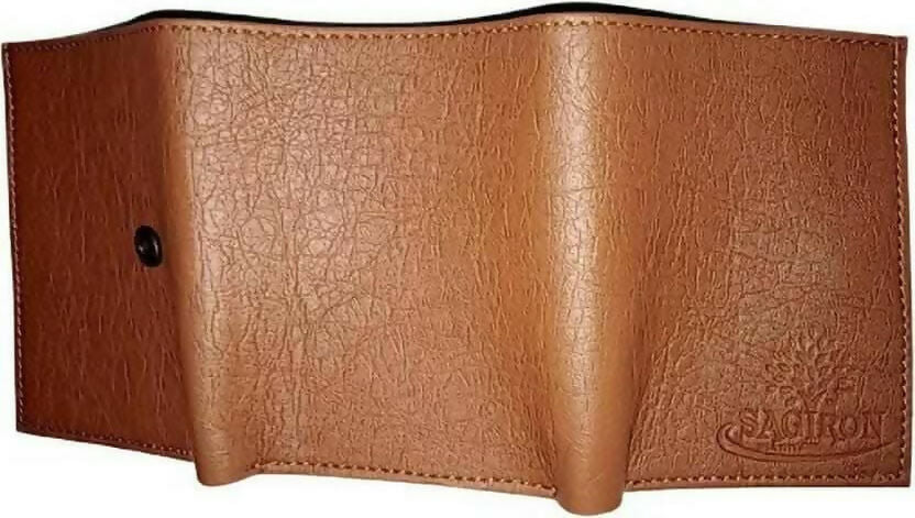 Men's Tan Leather Wallet 7 Card Slots (Twill Fabric )