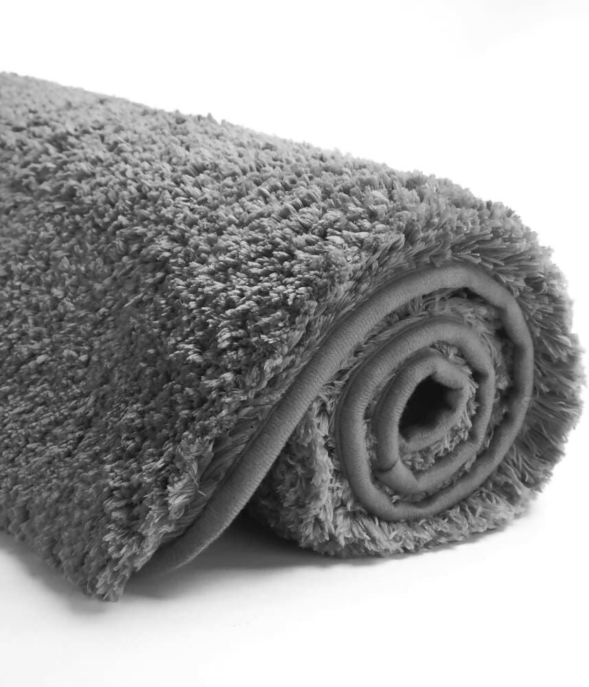 Aaho Decor Non-Slip Bath Mat Shag Rug for Bathroom Floor (Grey)