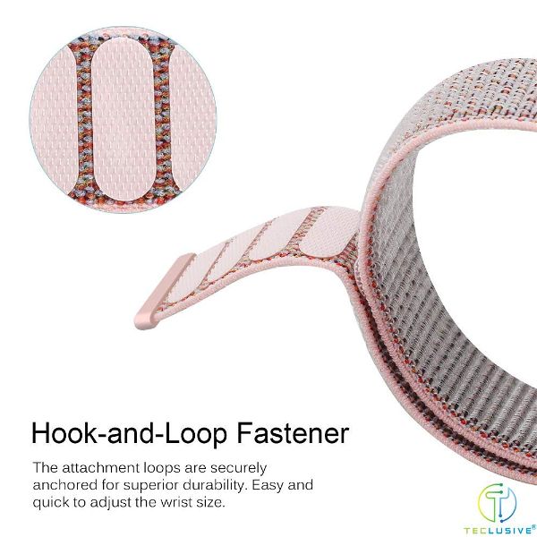 Light Pink Nylon Strap For Smart Watch 20mm