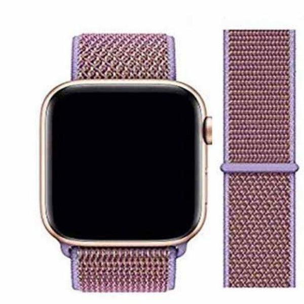 Purple Border Maroon Nylon Strap For Apple Watch Series 6 (38mm/40mm/41mm)