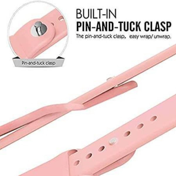 Peach Plain Silicone Strap For Watch Series 2 (42mm/44mm/45mm/46mm/49mm)