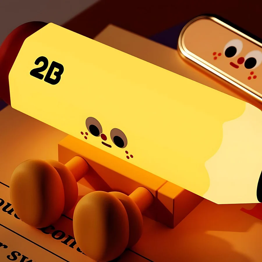 Pencil Shaped Night Lamp with Phone Stand