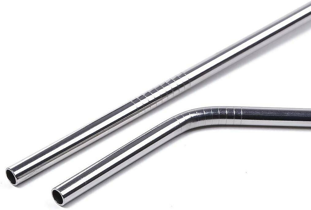 4 Pcs Stainless Steel Juice Drink Straws (Pack of 1)