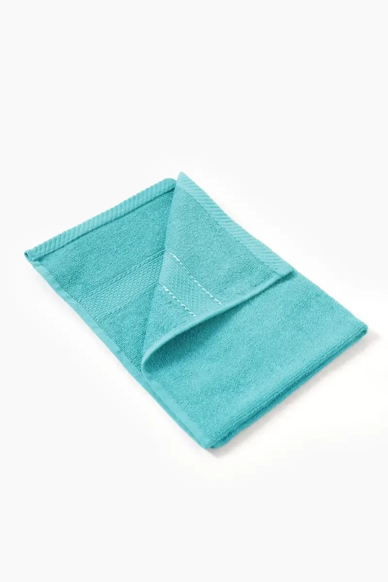 Turkish Cotton Hand Towel (Leaf Dew), 1 Pc - 40 x 60 Cm (Teal)