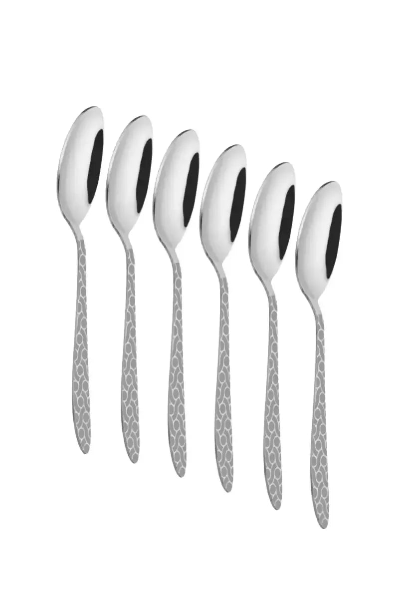 Prabha Stainless Steel Flora Tea Spoon Set - 14cm