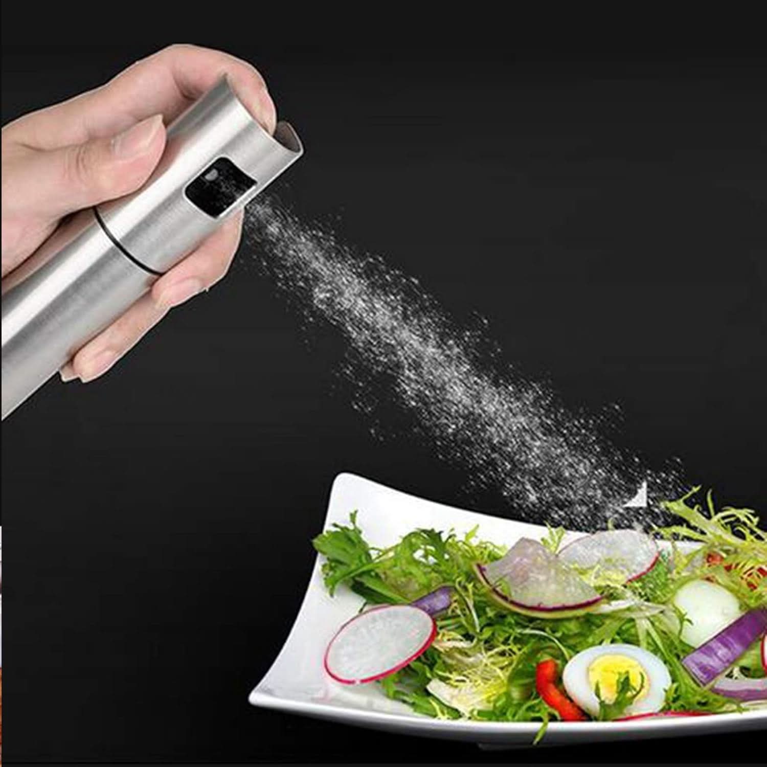 Food Grade Stainless Steel & Glass Oil Spray Bottle – 100ml for Dosa & Cooking