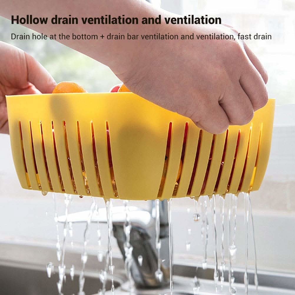 Double Layer Collapsible Food Drainer Basket with Strainers