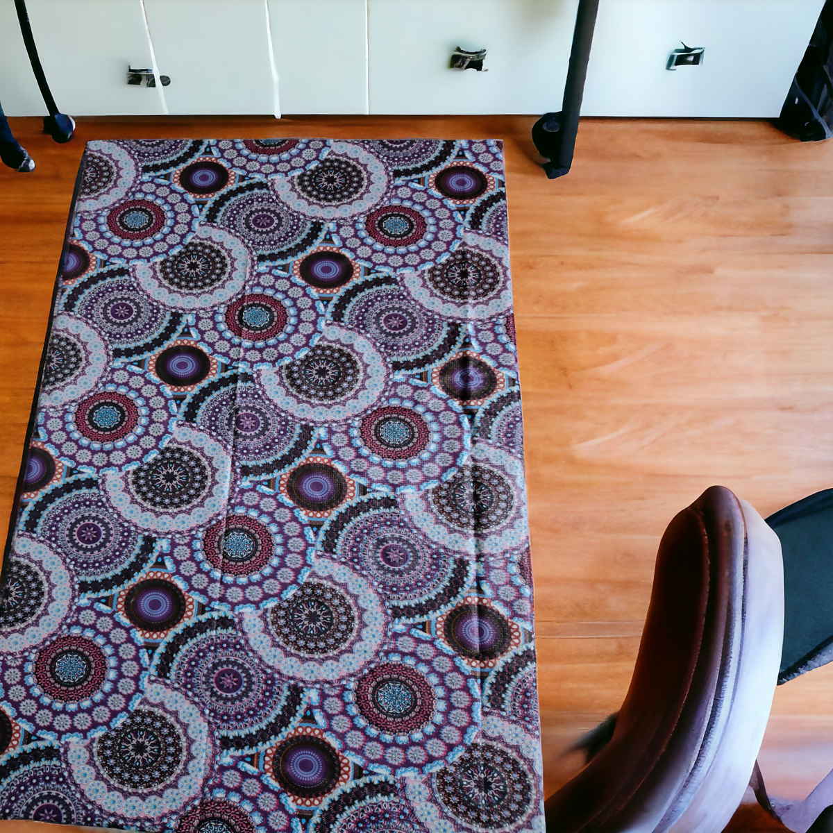 Mopak Decor 3D Printed Table Cover with Lace – Medium (40x60) for 4-Seater & Large (60x90) for 6-Seater – Rectangular Dining and Centre Table Cloth ( Blue )