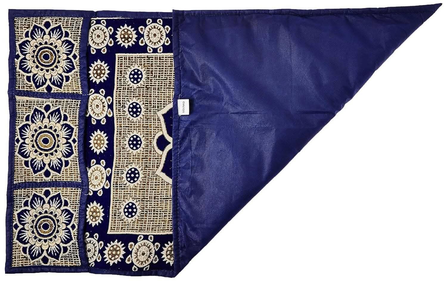 WISHLAND Combo Pack of Fridge Top Cover with 6 Utility Pockets and Fridge Handle Cover(Size : 39X21 & 12X6 Inches, Set of 2 Pc)