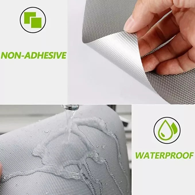 Mopak Decor Plain Grey Eva Printed Solid Fridge Mat & Cover Pack of 1- (3Meters)