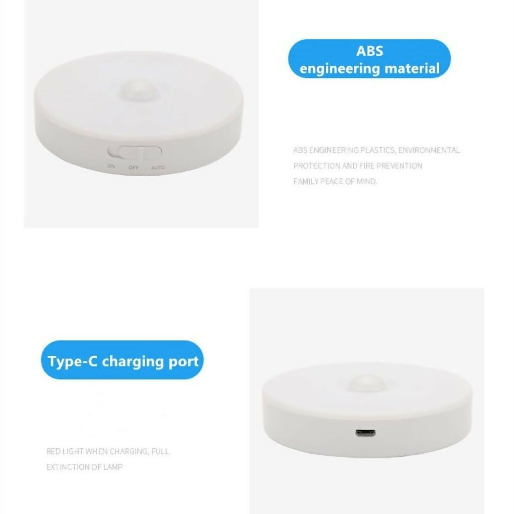 Motion Sensor LED Light USB Rechargeable, Wireless Night Light for Wardrobe & Stairs (White)